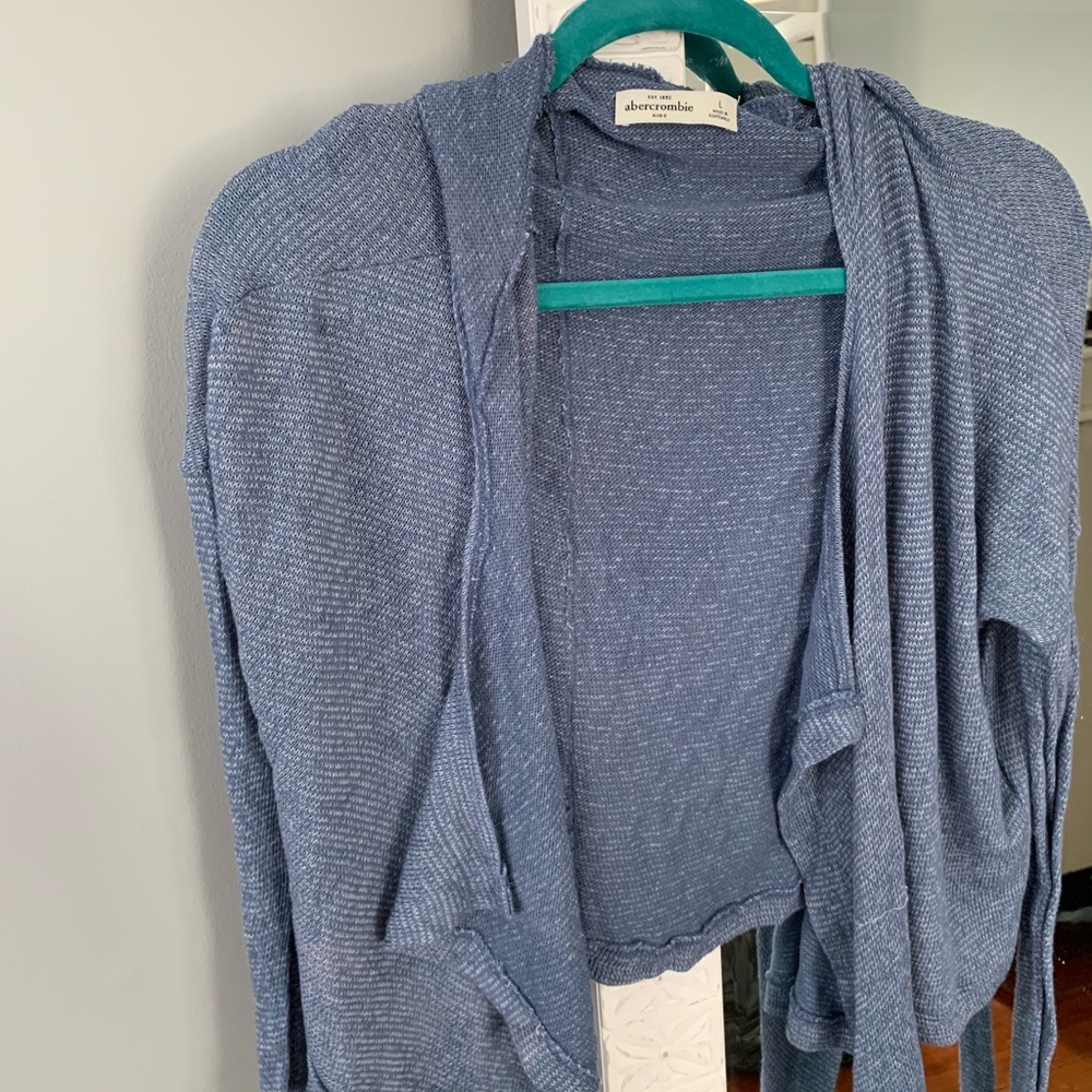 Blue cardigan sweater